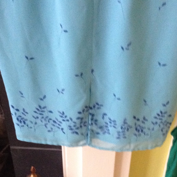 Vintage Express Y2K 90s Slip Skirt Turquoise Fairy - Size 3/4 - Picture 6 of 7